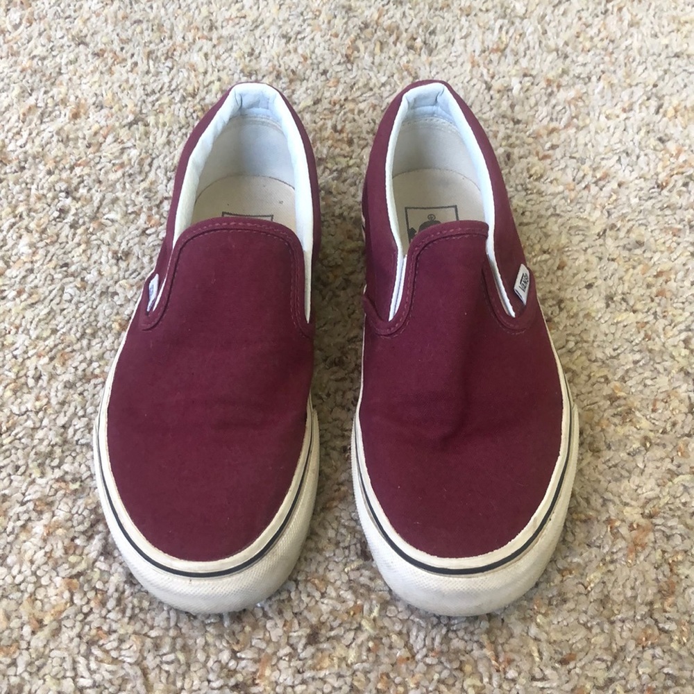 Maroon Slip On Vans
